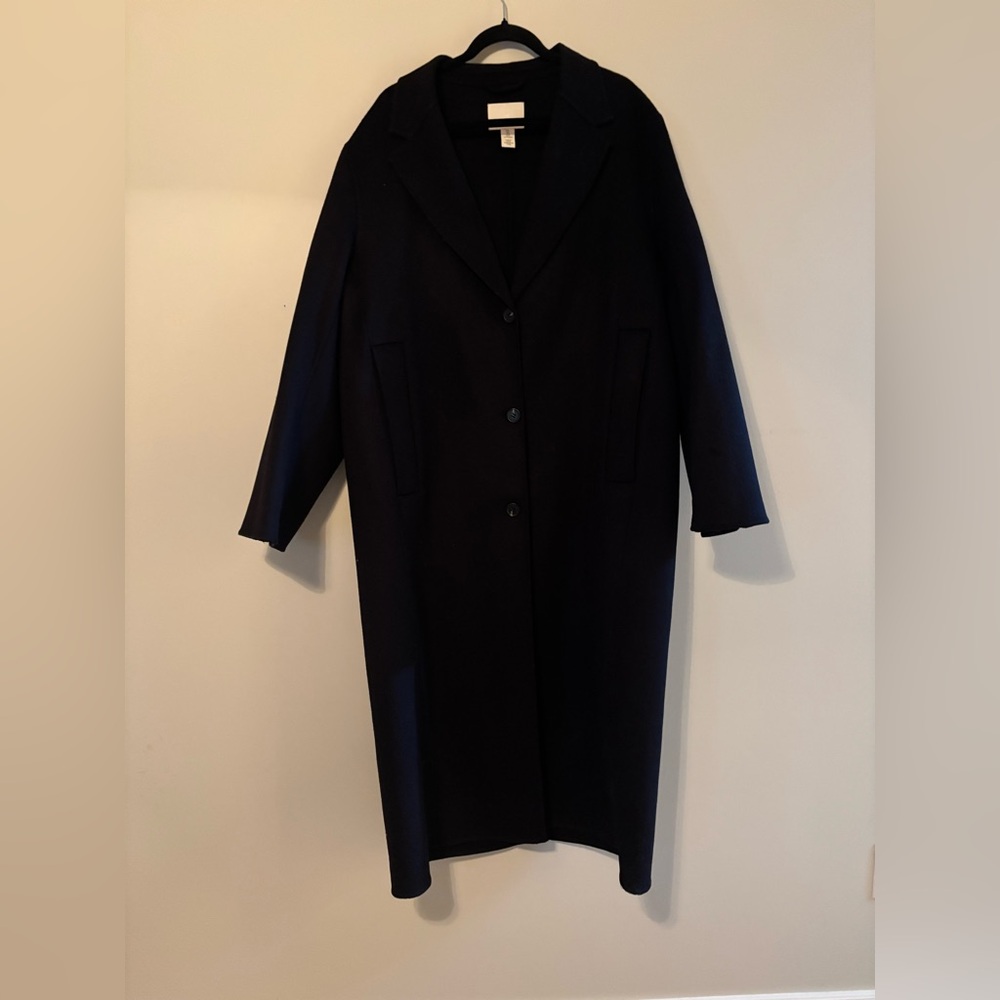 H&M Black Wool Blend Coat